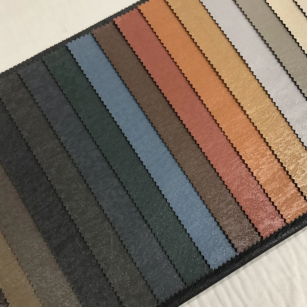 OEM Luxury Pu Material Synthetic Recycled  embossed Seat Environment Friendly technic  Leather Shoes and Car Leather look fabric