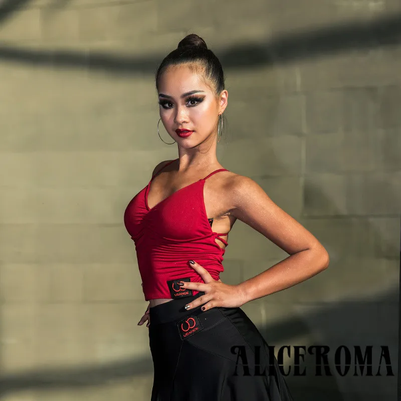 Latin dance practice clothes female adult new professional suspenders sexy back tank top Latin camisole