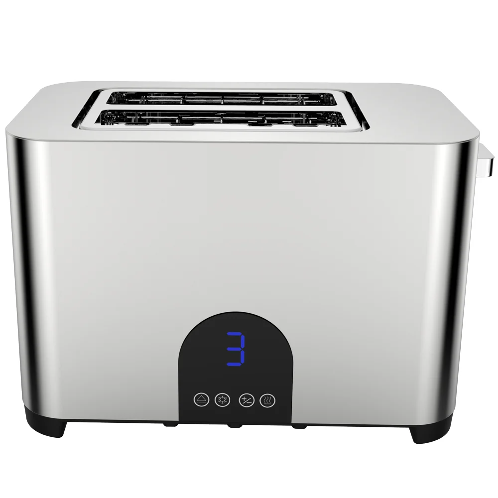 Tenfly Stainless Steel Toaster Factory Logo Custom, Home Breakfast Sandwich Bread Maker,2 Slices Bread Toaster with Touch Screen