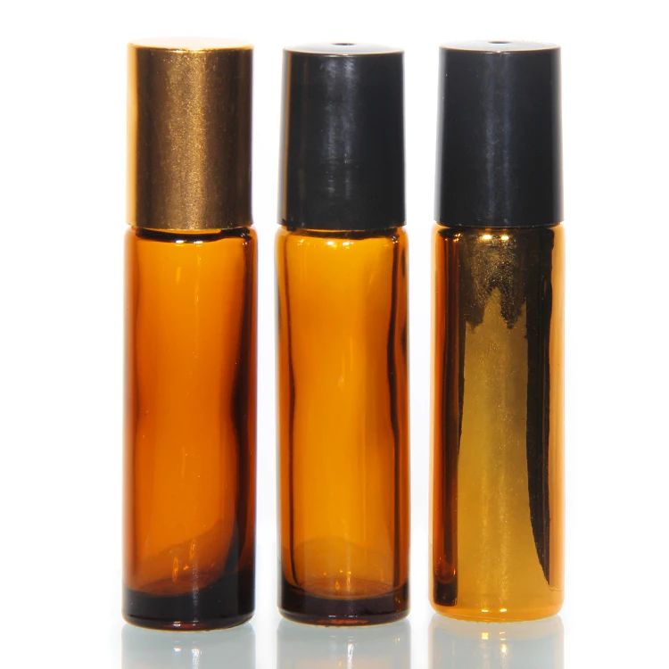 Gold Luxury 3ml 6ml 12ml Essential Oil Perfume Glass Roller Seal Screen Printing Free Sample Packaging