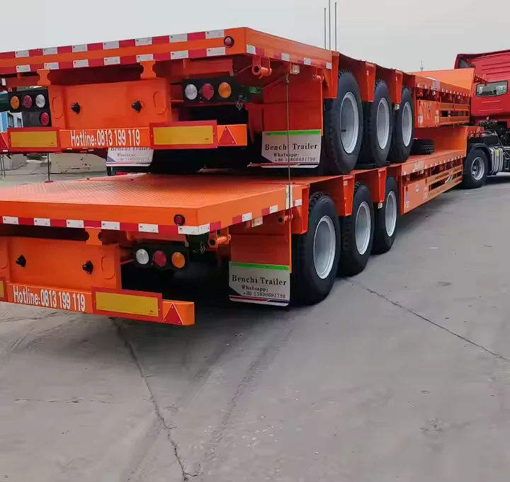 Hot Sale Best Quality China Manufacturer Customize 3 Axle 20 Ft 40 Ft Container Transport Flatbed Semi Trailer