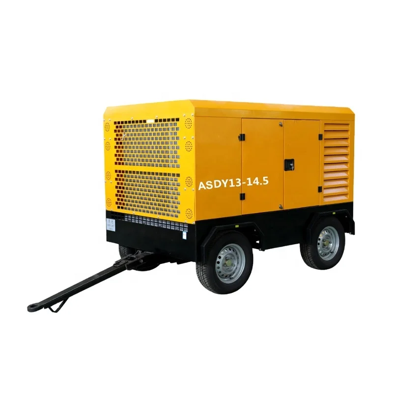 Airstone Brand Electric Motor Drive Screw Type Oil Cooling Four Wheel Portable 485 CFM Air Compressor