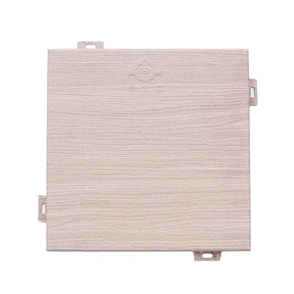 2.0mm thick aluminum veneer im itation wood grain door head shape perforated ceiling with 1.5mm aluminum