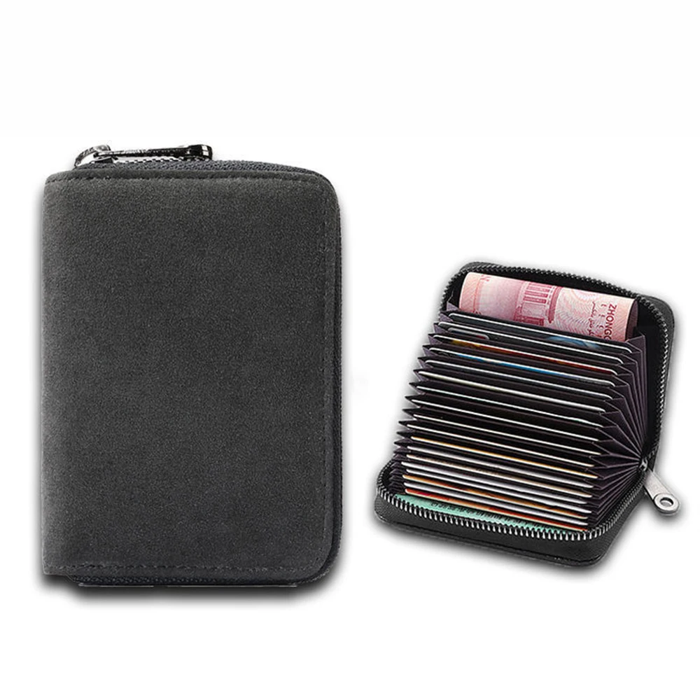 Durable Large Capacity Simple Design Alcantara PU Leather Purse Card Wallet Short Wallet to Hold Cash Coin ID Cards