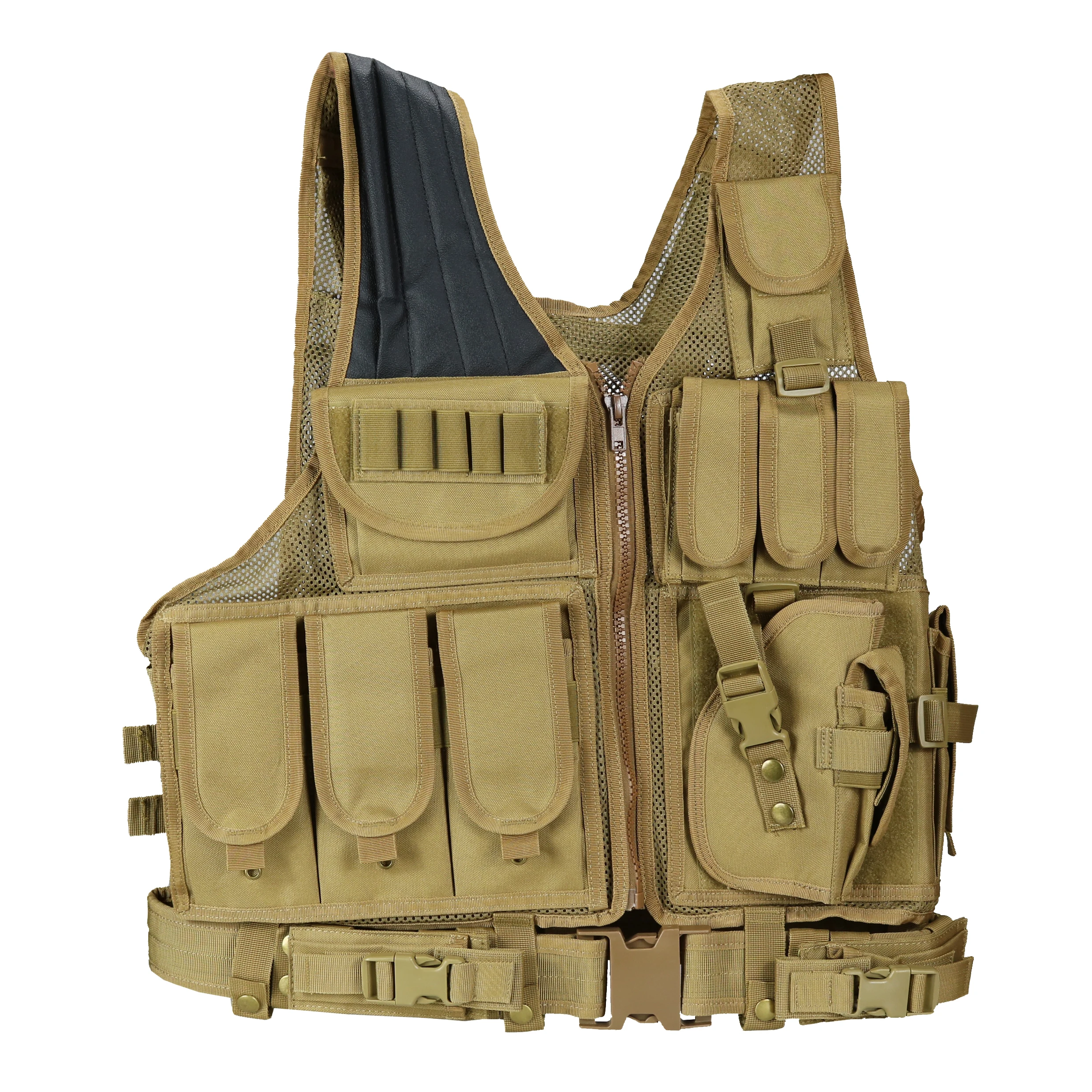 Hot Sale Hunting Training Game Vest Adjustable Breathable Training Weighted Vest Tactical Durable Mesh Vest with Utility Pouches