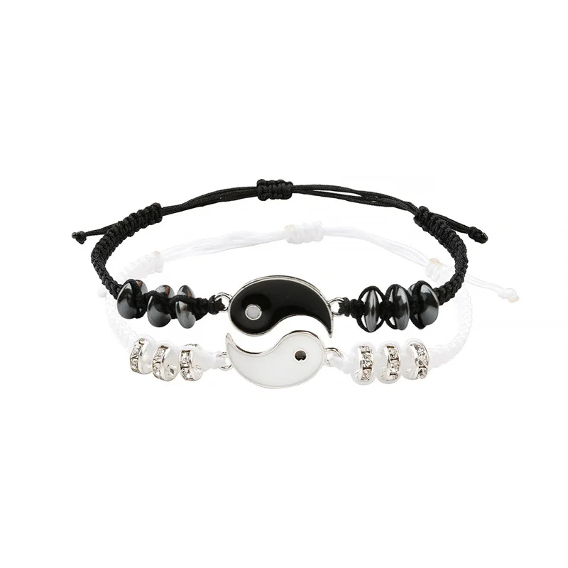 Вязаный гематитовый триграммный браслет ручной работы для пары 2 шт./компл. KIB068