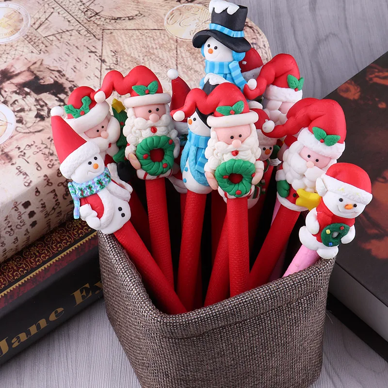 
New Hot Cute Santa Claus Polymer Clay Ballpoint Christmas Pen 
