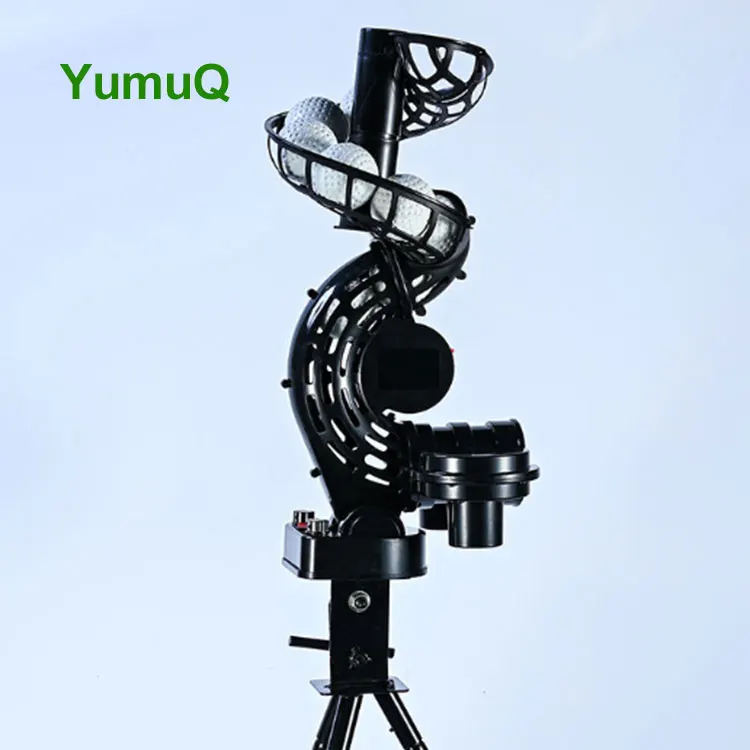 YumuQ Force/Breaking Ball /Angle/Height Adjustable Baseball Softball 3-Wheel Mute Change Ball Tee Pitching Machine