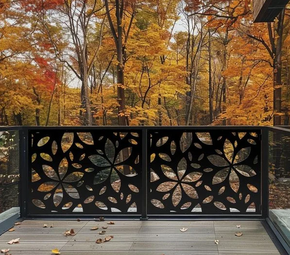 Garden Metal Gate Decorative Door Panel Divider Laser Cut Metal Fence 1/2 inch Custom-sized Patters Garden Privacy Screen