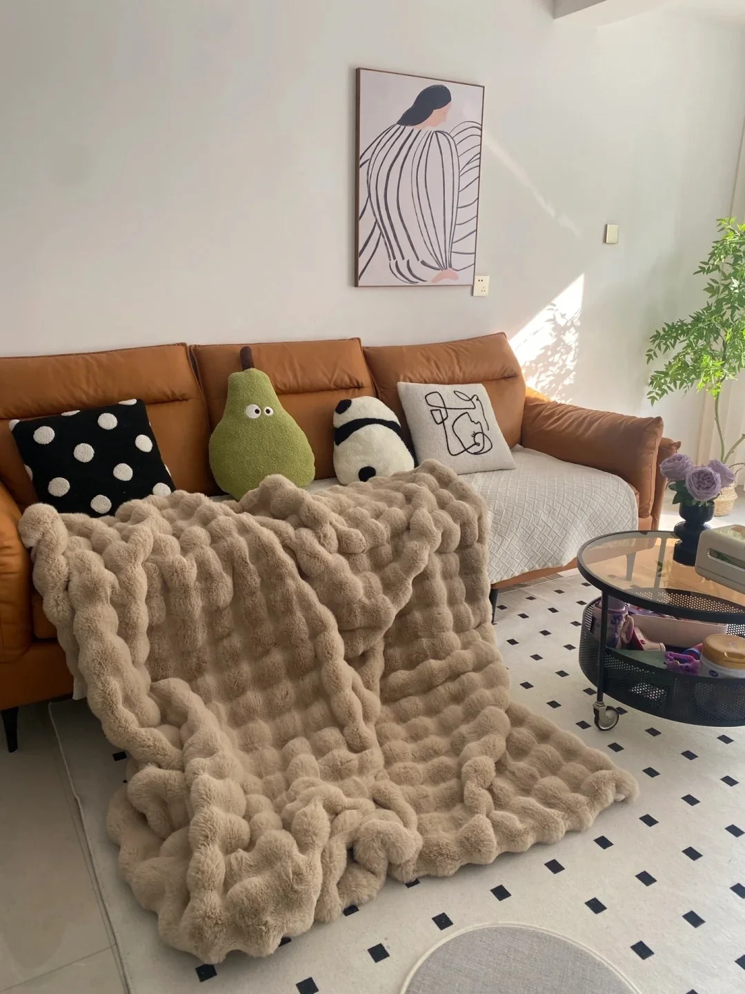 Direct Sales By Manufacturers Warm Tuscan Imitation Fur Blanket Winter Warmth Rabbit Faux Fur Blanket