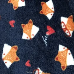 Wholesale 100% Polyester Customized Giraffe/Frog Printed Flannel Fleece Fabric For Nightgown