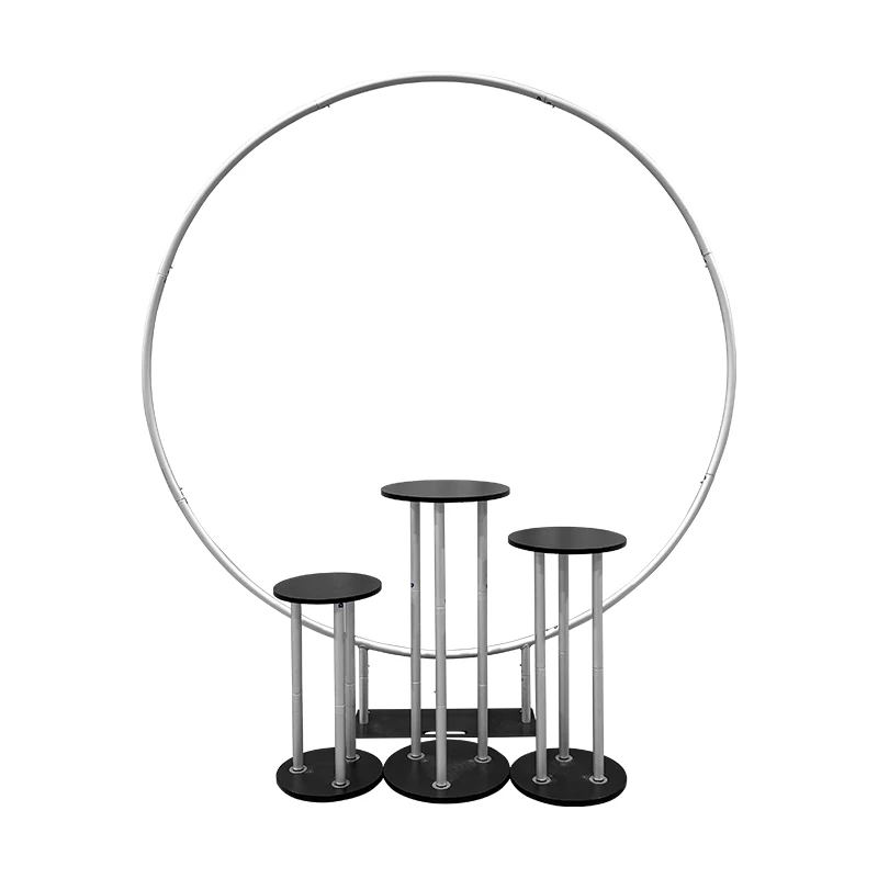 Exhibition Party 10x8x1.3ft Circle Background Round Backdrop Table Combination With circular Background