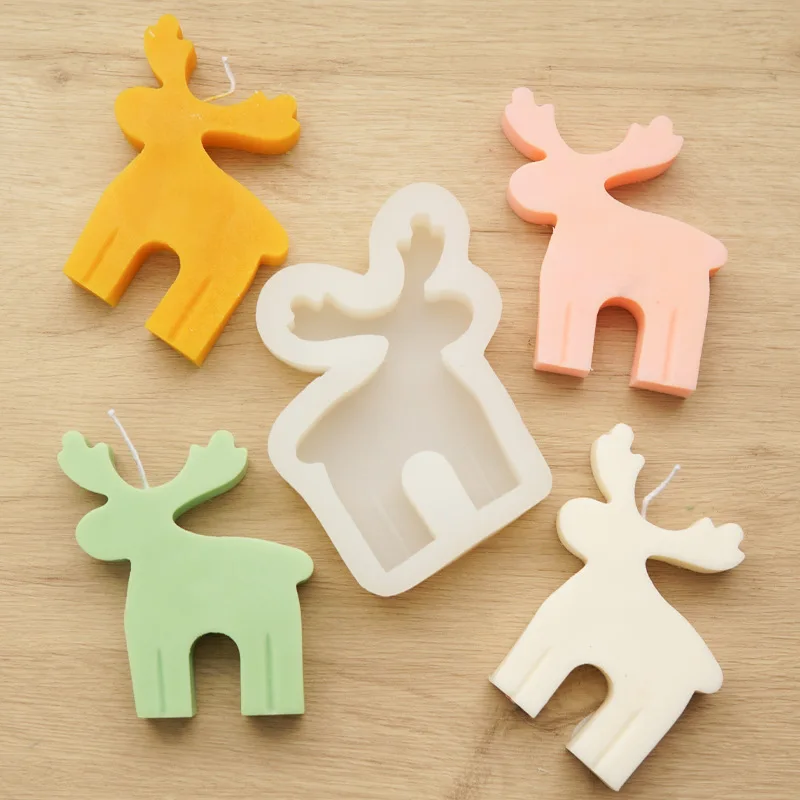 New Christmas Candle Mold Santa Claus Elk Pine Cone Aromatherapy Candle Plaster Mold