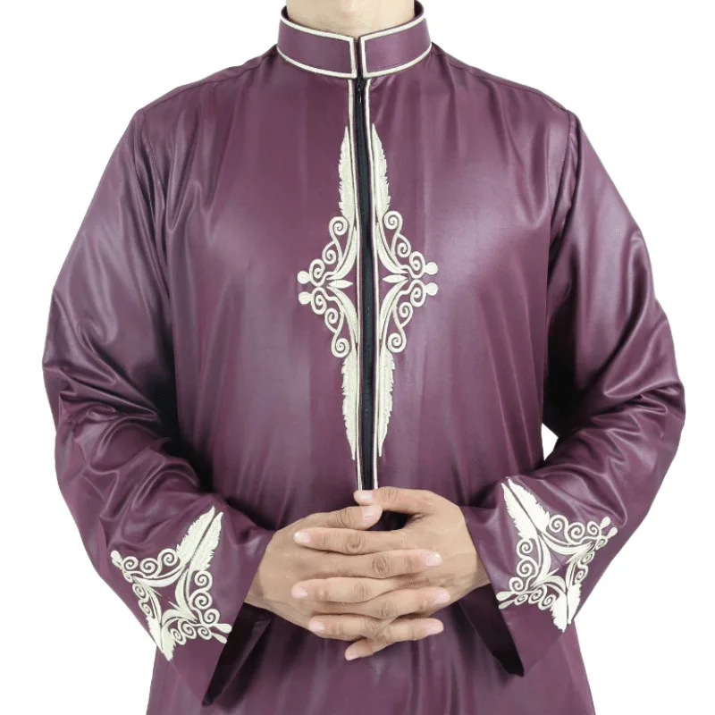 Muslim Arabic Men Jubba Thobe Button Robe Pants Clothes Suit Abaya Saudi Arabia Eid Turkey Kurtas Islamic Muslim Clothing