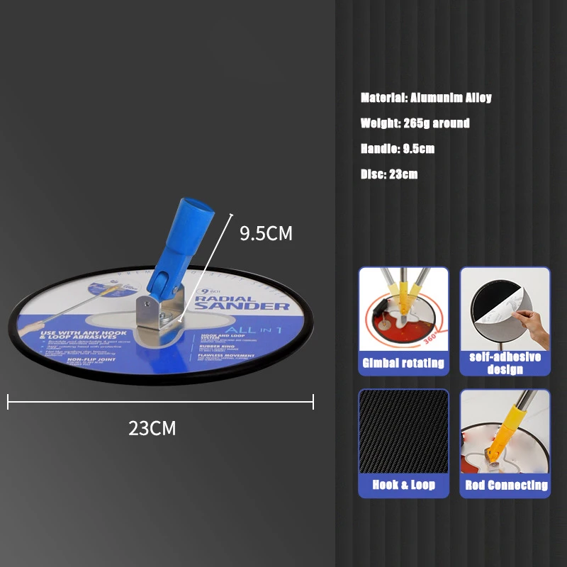 Hand Sander Drywall Sander Hook and Loop Hand Drywall Sander Concrete Polishing Pads Abrasive Drywall Tools Construction Tools