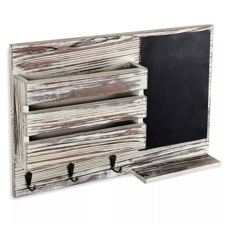 Vintage Torch Wood Mounted Mail Organizer Modern Design Wall-Mounted CNLF Home Furniture Living Room Kitchen Bedroom Dining Room
