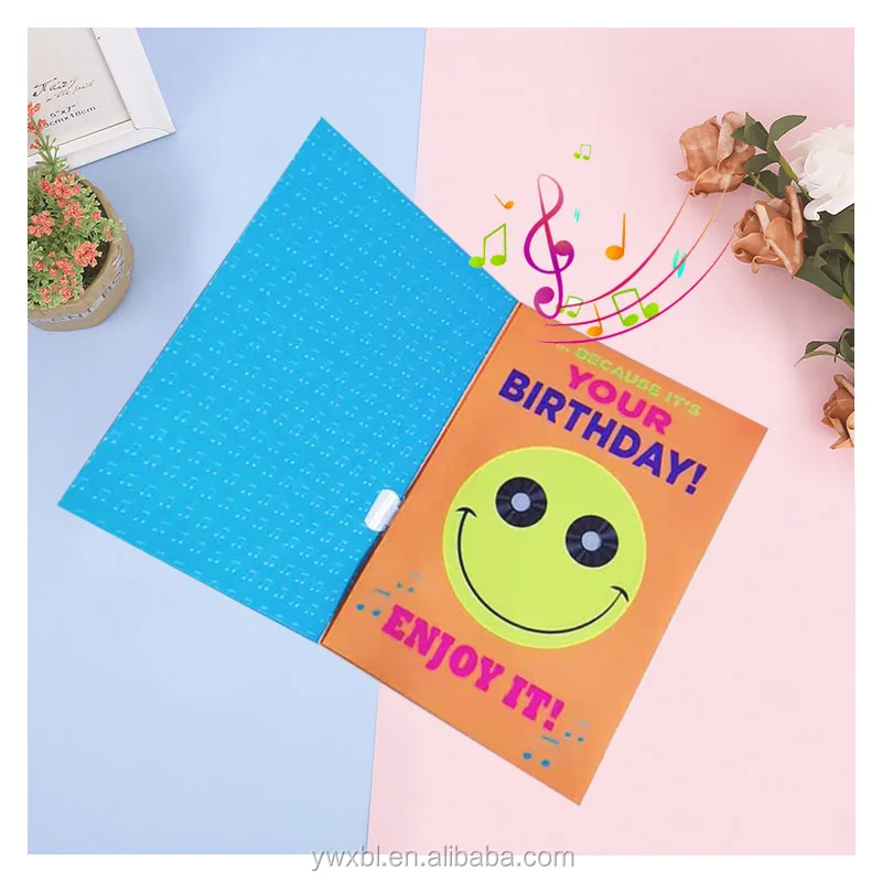 Wholesale Customize popular 30second musical audio birthday greeting cards with light for gift card