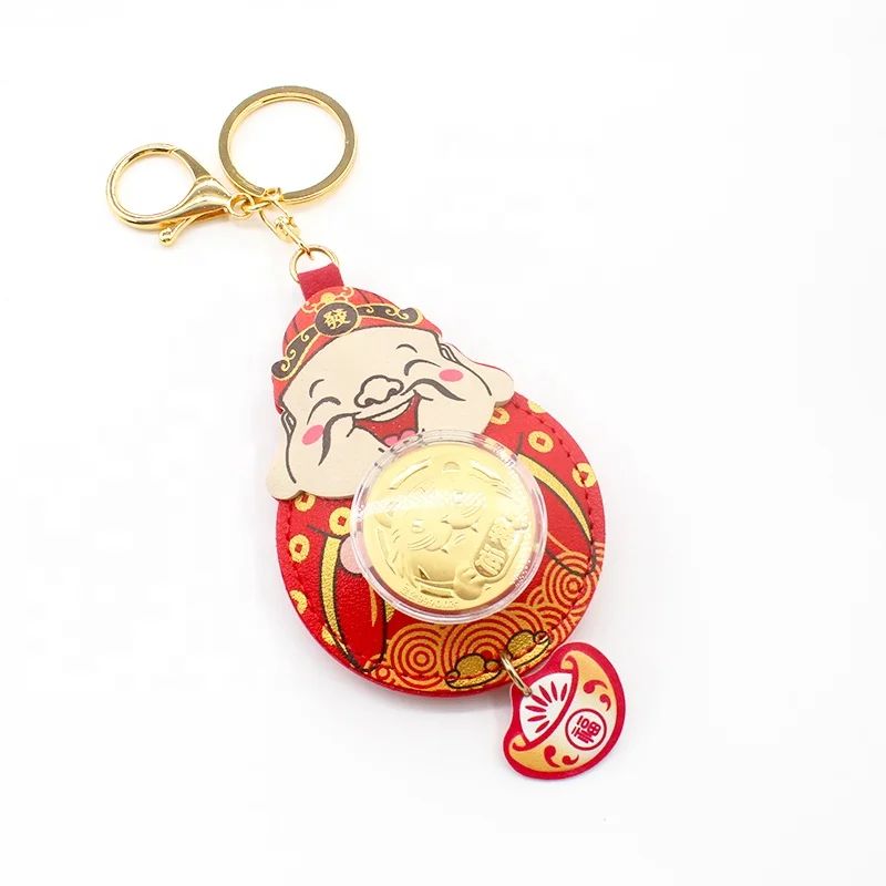 Customized Gift Key Metal Ring Rabbit Pattern Cute Cartoon Leather Car Keyring Logo Printed  Custom Pu Genuine Leather Keychain