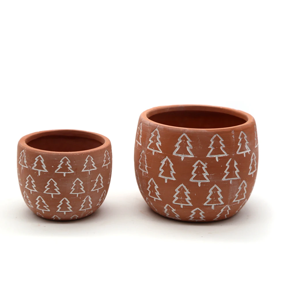 Eco-Friendly clay pot flower designs decoration for low price