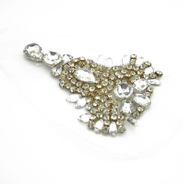 Hand Beaded Wedding Dress Party Crystal Rhinestone Applique beaded patches Lace Accessories Dress