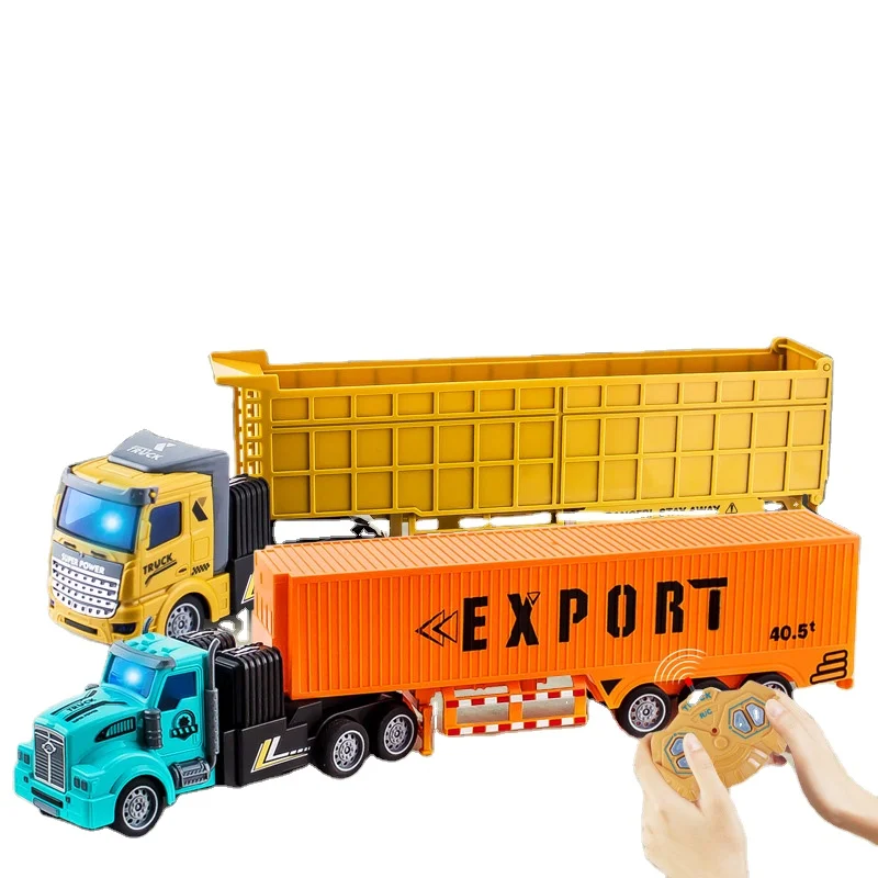 R/C trailer truck toy remote control toys kids car container trucks vehicle open door rc trucker and trailer juguetes RC TRACTOR