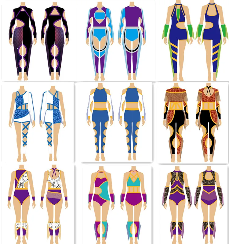 training team stage Performance Wear dancewear majorette uniform dance costume jazz cheerleading wear with sequins and fringe