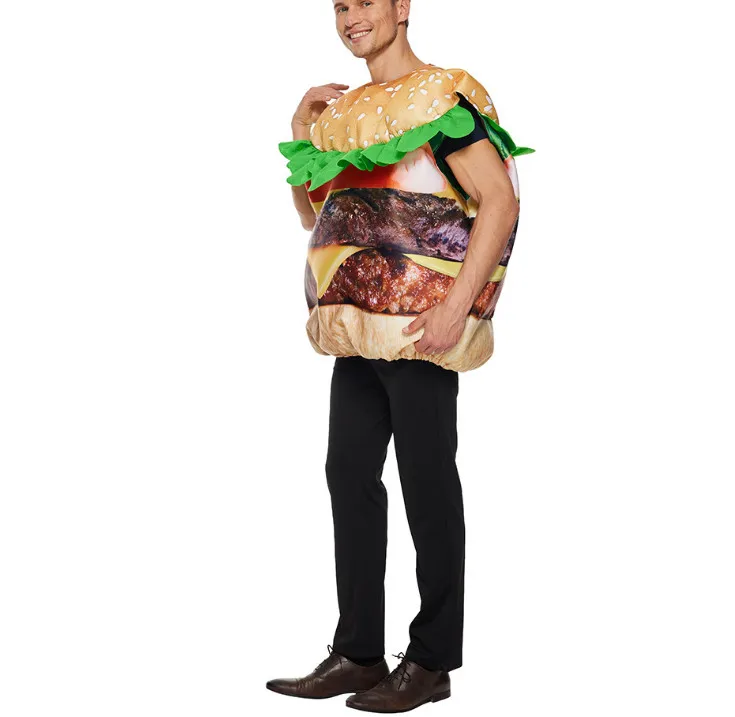 Halloween Party Costume Funny Food Beef Hamburger Cosplay Costume