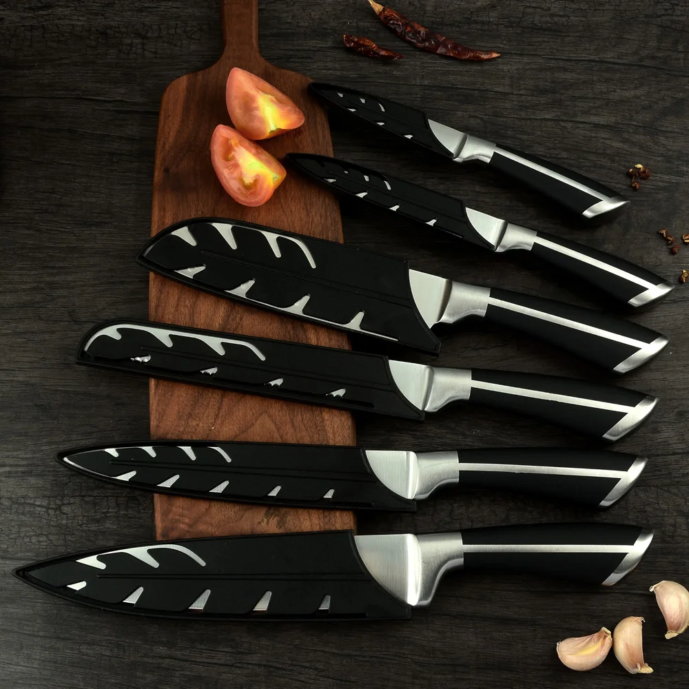 2020New Design 6Pcs Stainless Steel Knives Meat Knife Set Japanese Style Santoku Professional Kitchen Knife Set for Chef Cooking