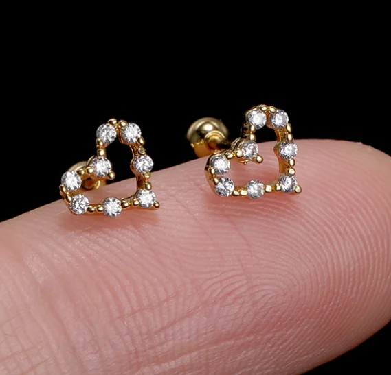 NUORO 1pair Colorful Flower Cartilage Earring Stud Mini Small Tragus Earring for Women Girls Ear Conch Rook Helix Piercing