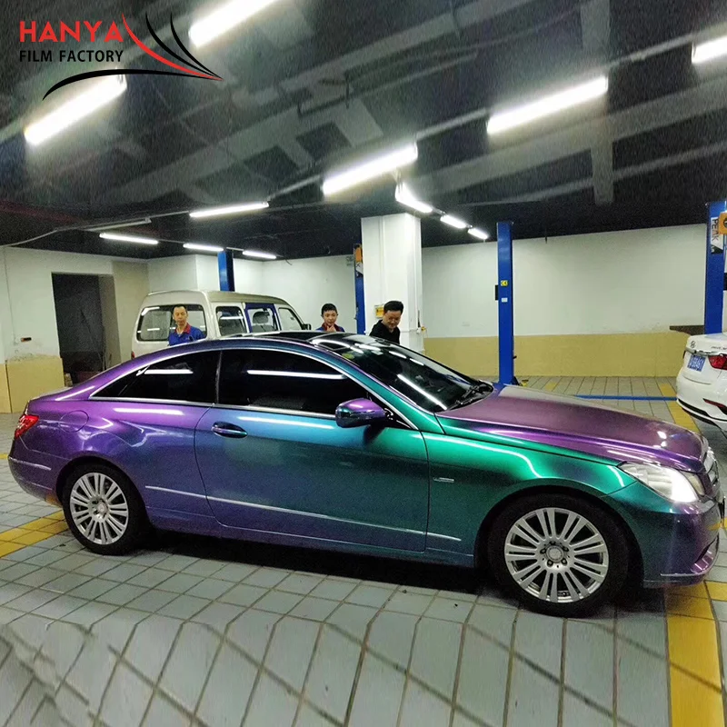 Diamond City Green color changing sticker Glossy Diamond Rainbow Film car body sticker