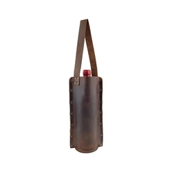 Handmade Leather Bottle Wine Carrier / Holder / Case / Carry Pouch / Travel / Picnic