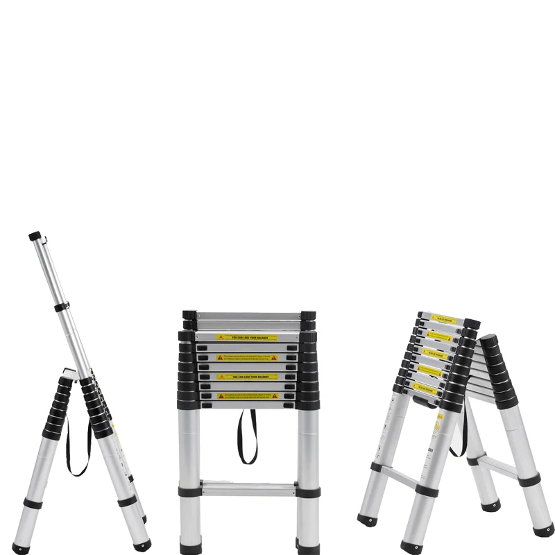 Extension aluminum ladder high quality lightweight compact folding ladder