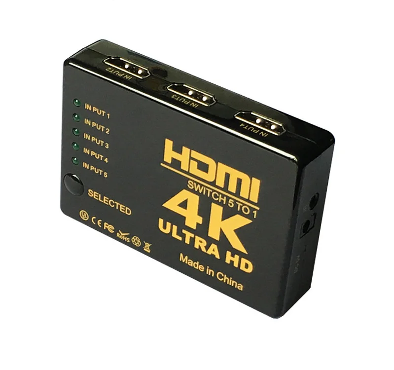 AOEYOO Factory Ultra HD 4Kx2K 5x1 HDMI Switch 5 port with IR  Remote
