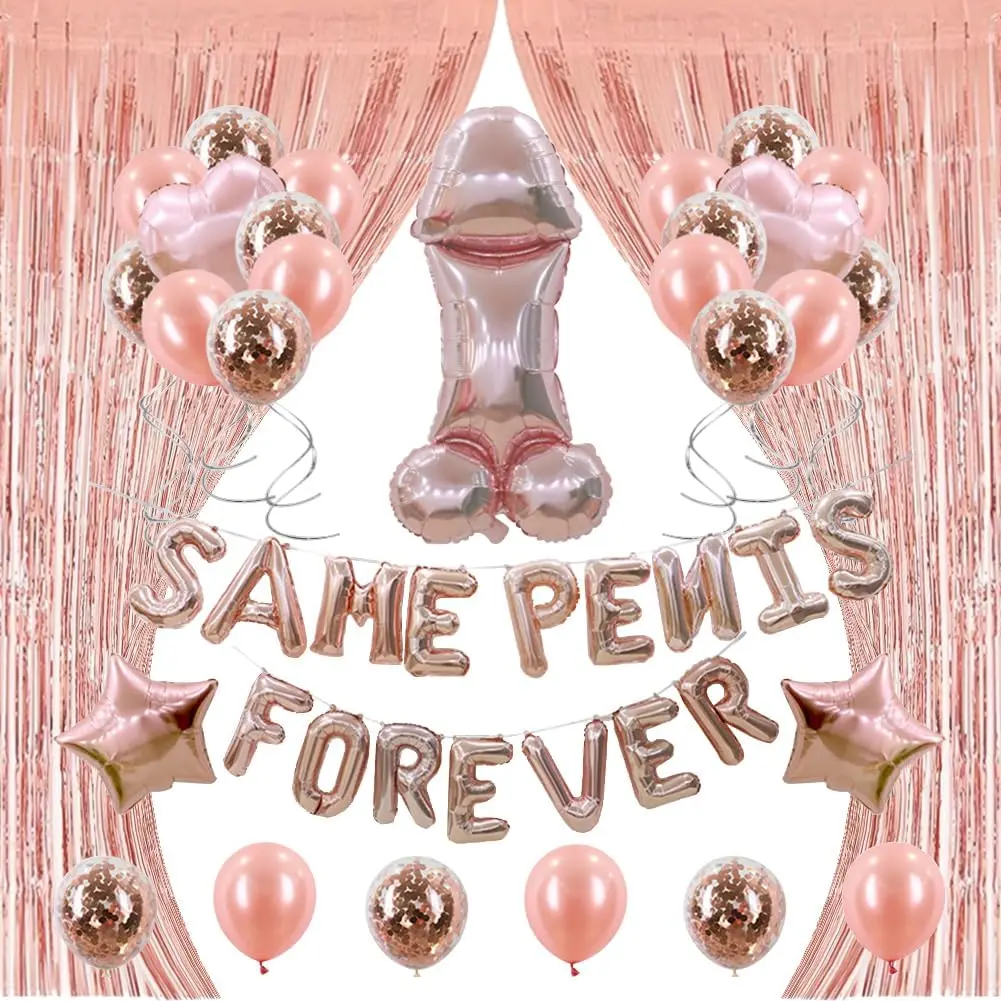 Wholesale Bachelor Party Decoration Penis Balloons Rose Gold Confetti Balloons