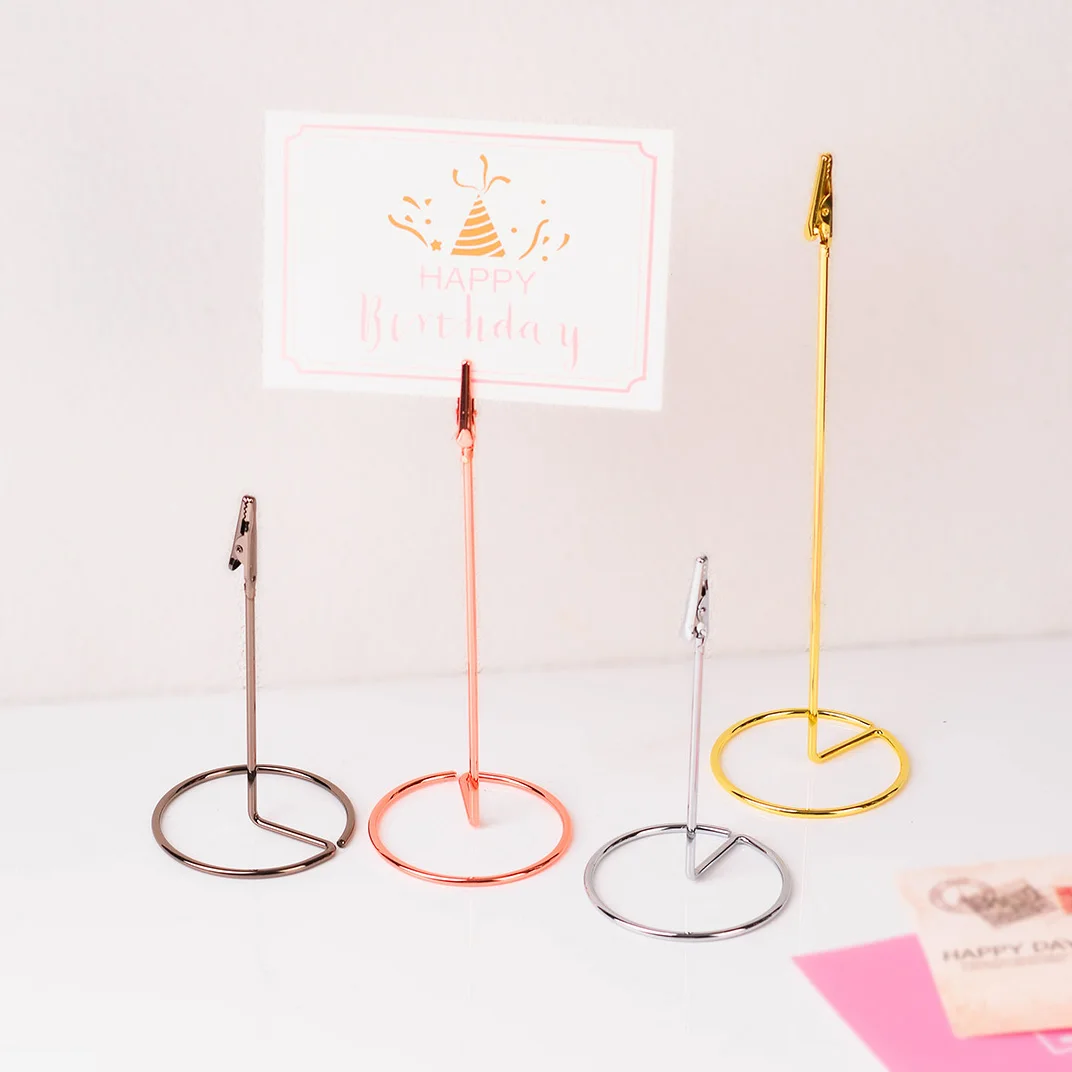 Metal Iron Wire Alligator Paper Note Holder Table Number Stands Sign Desktop Photo Memo Clips Holder Cards Display Clips