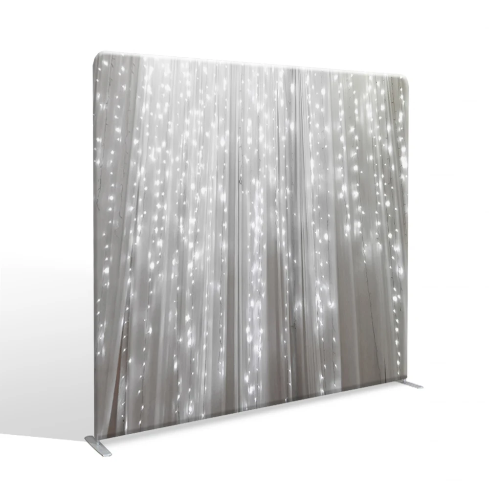 Custom 8ft pillowcase Backdrop Banner Stand Aluminum Alloy Frame Printed Tension Fabric Backdrop photo booth backdrop design