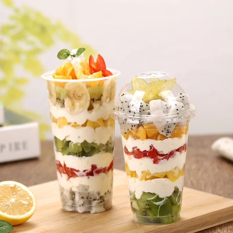 
500ml disposable plastic cup custom print support milk tea cup 