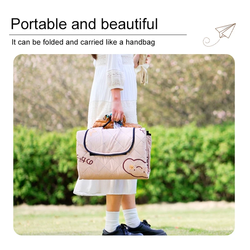Factory custom hot sale portable picnic pad roll up picnic blanket Oxford cloth waterproof picnic mat