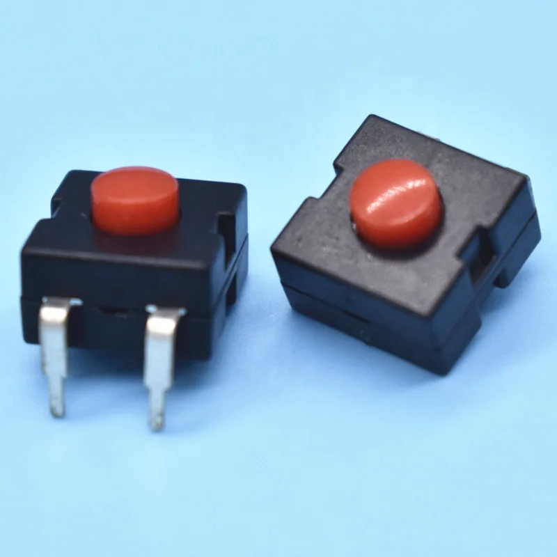 Red button 2 terminal 12*12 mm flashlight toy control connection self lock / unlocked / push button / push-key micro switch