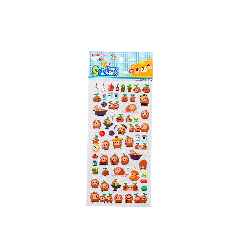 Custom design puffy sticker for kids cute 3D animal eva decorative stickers for kids made in China