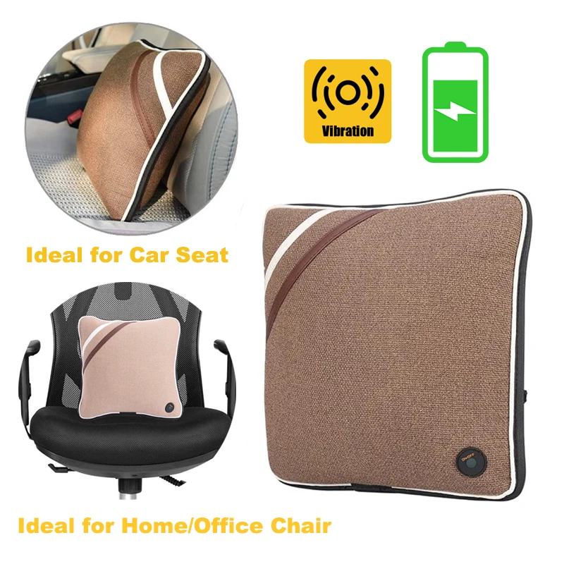 Chair Parts Lumbar Support Massage Cushion Pillow High Quality Vibrating Chair Cushion Seat Battery Operated Back Massager