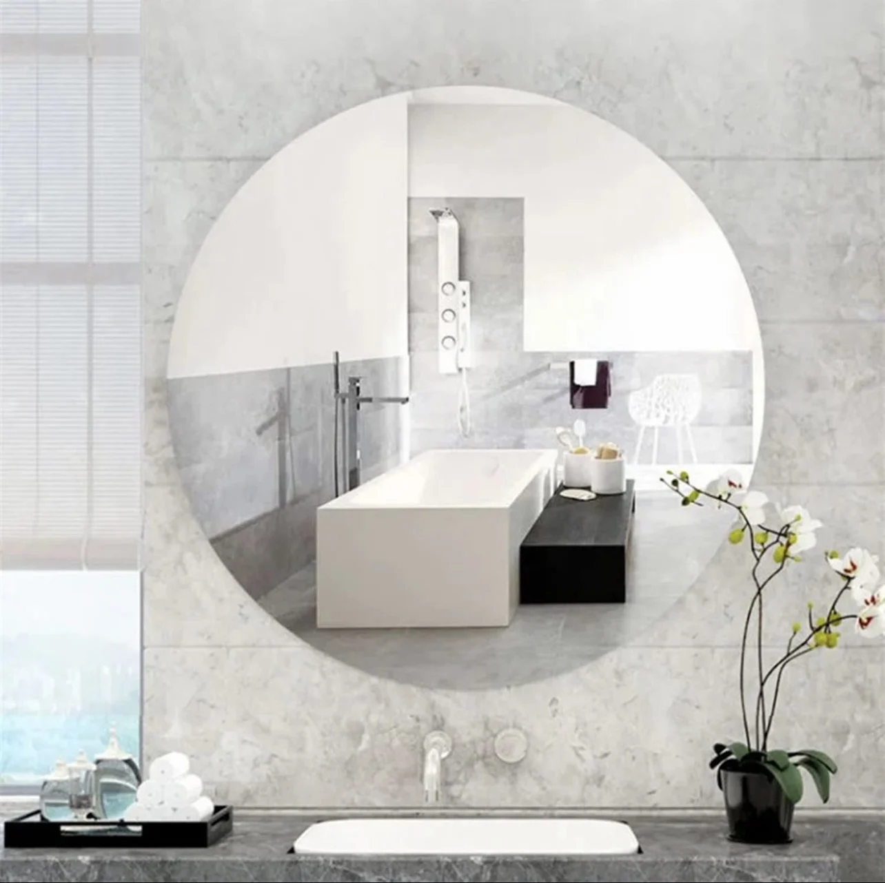 Hd Wall Makeup Mirror Frameless Decorative Wall Mirror Is Suitable for Bathroom, Bedroom, Living Room, Etc