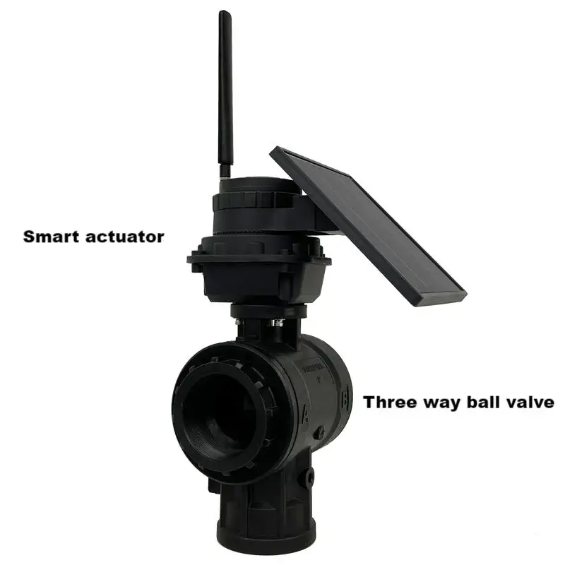Solar Power LoRa remote control 3 way 2way electric actuator drive control valve 3 way ball valve electric actuator
