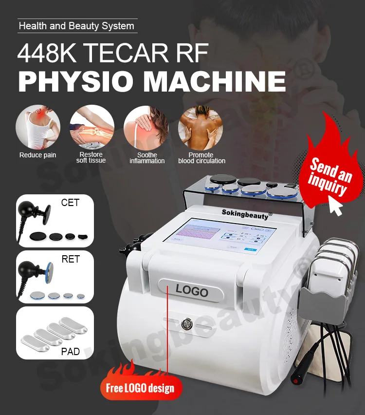 Portable Smart Tecar Wave Therapy Health Gadgets Diathermy CET RET RES Physiotherapy Device for Fascia and Body Pain Relief