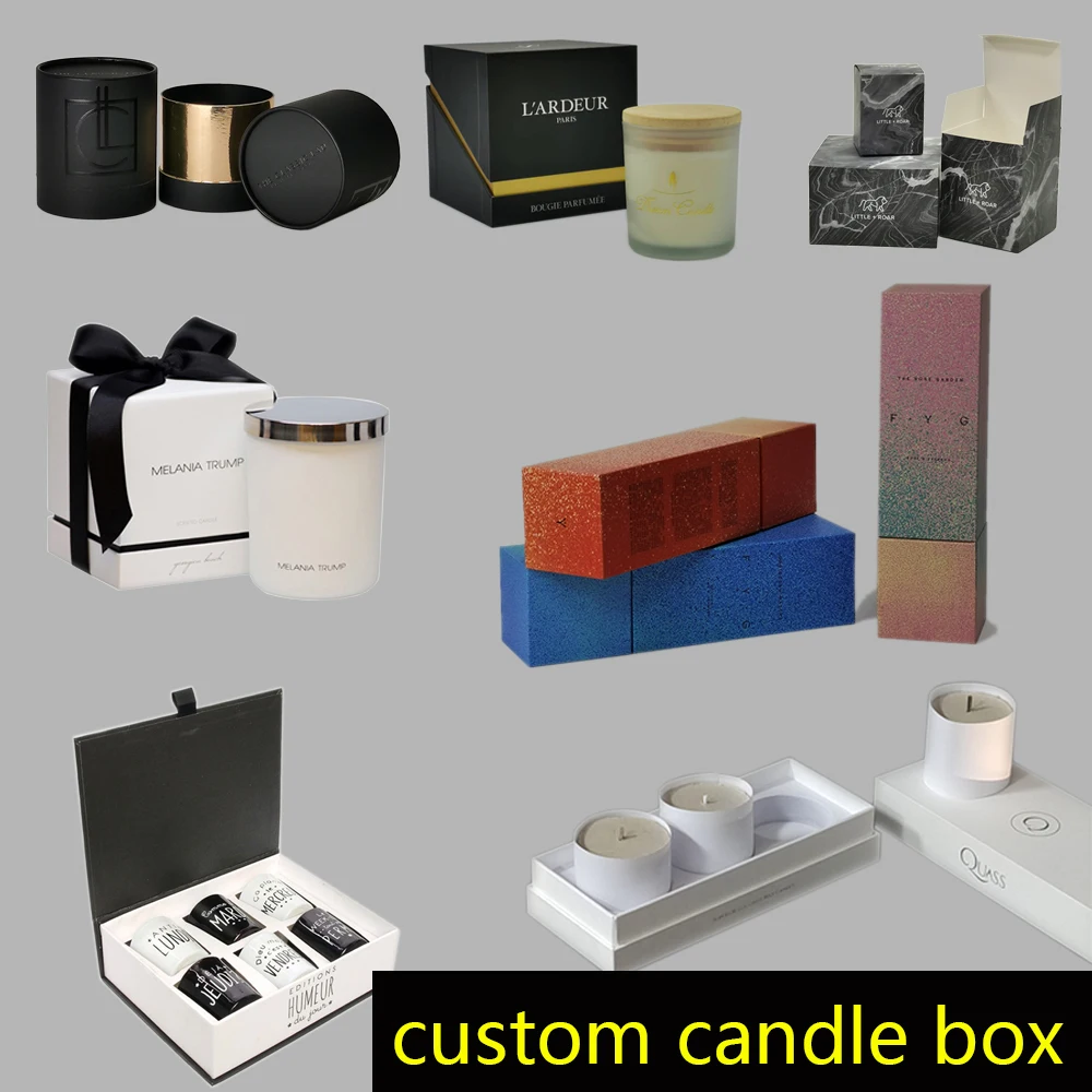 Custom Gold Foil Rigid Logo Black Luxury Candle Jewelry Perfume Bottle Essential Oil Packaging Box Gift Box with Inner Tray