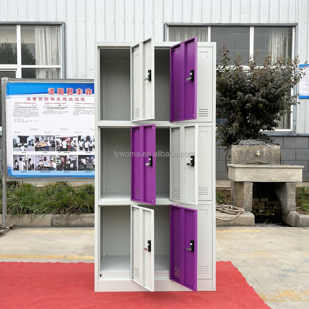 Color Cabinet 9 Door Steel Locker Cabinet With Mechanical Lock China Supplier Metal Locker