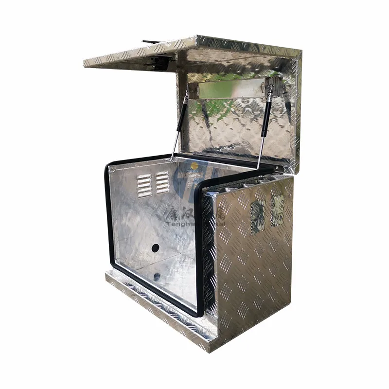 custom durable aluminium checker plate generator tool box storage for truck/pickup with  top opening door/hole/lock