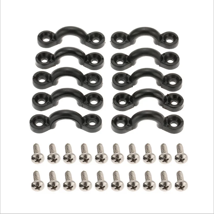 10 pack Kayak Nylon Bungee Tie Down Eyelets with Stainless Steel Screws Kayak Pad Eyes Deck Loops Accessories for Kayaks Canoes