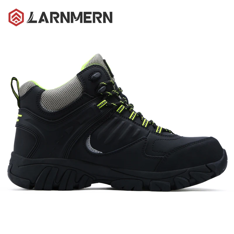 LARNMERN Safety Boots for Men Industrial Construction Genuine Leather Work Boots Puncture Proof Anti-Smash Anti-Slip ESD shoes
