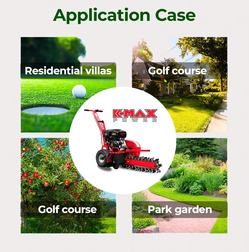 TR-15 TUV CE Instock Farm Trencher Chain Saw Ditching Trencher Machine Skid Steer Mini Digger Machine 15HP Trencher Ditcher